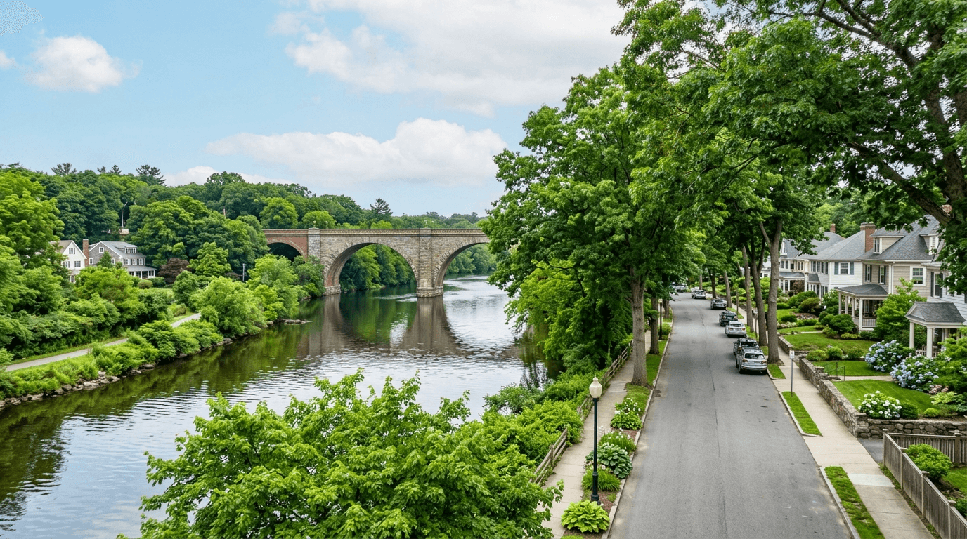 Explore the Newton Lower Falls neighborhood
